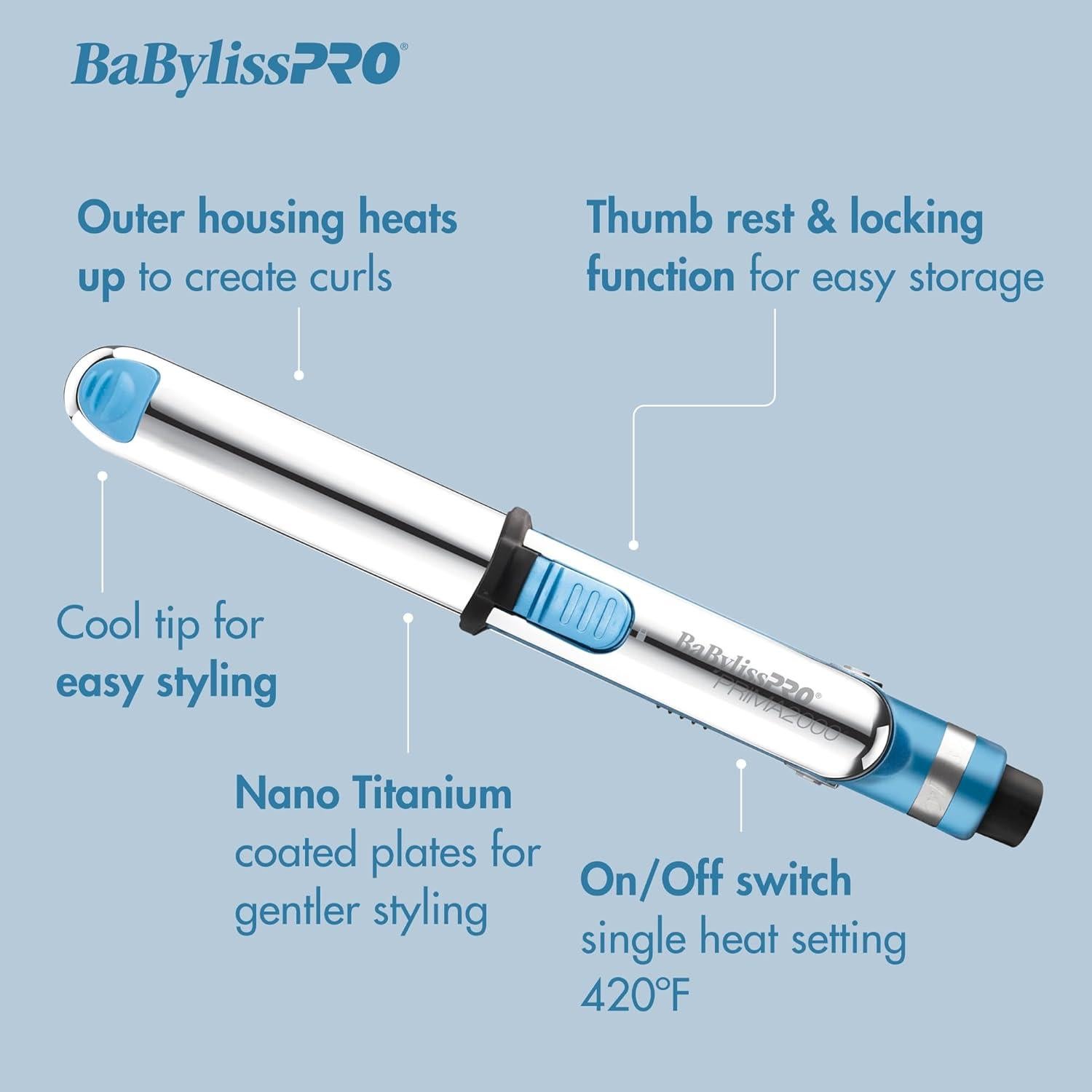 Plancha Iónica BaBylissPRO Nano Titanium Prima2000 1.9cm