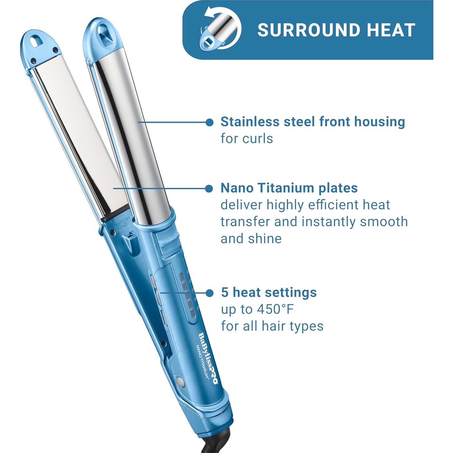 Plancha de Pelo BaBylissPRO 1" Acero Inoxidable Alisado