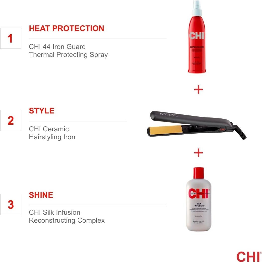 Plancha de Cerámica CHI GF1001AMZ 1" (2.54 cm) Negra