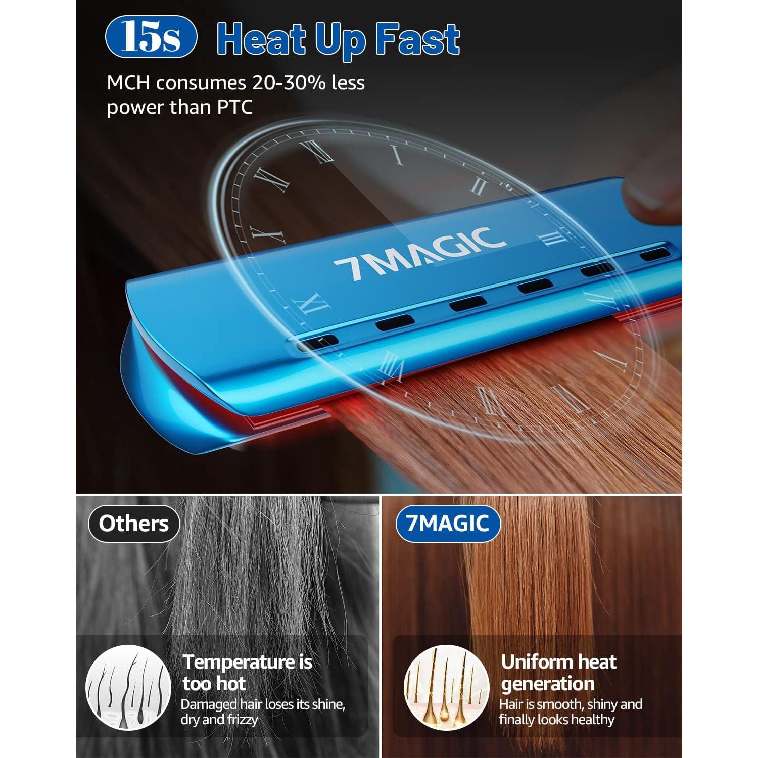 Plancha de Cabello 7MAGIC Nano Titanio 4.3 cm 5 Temperaturas