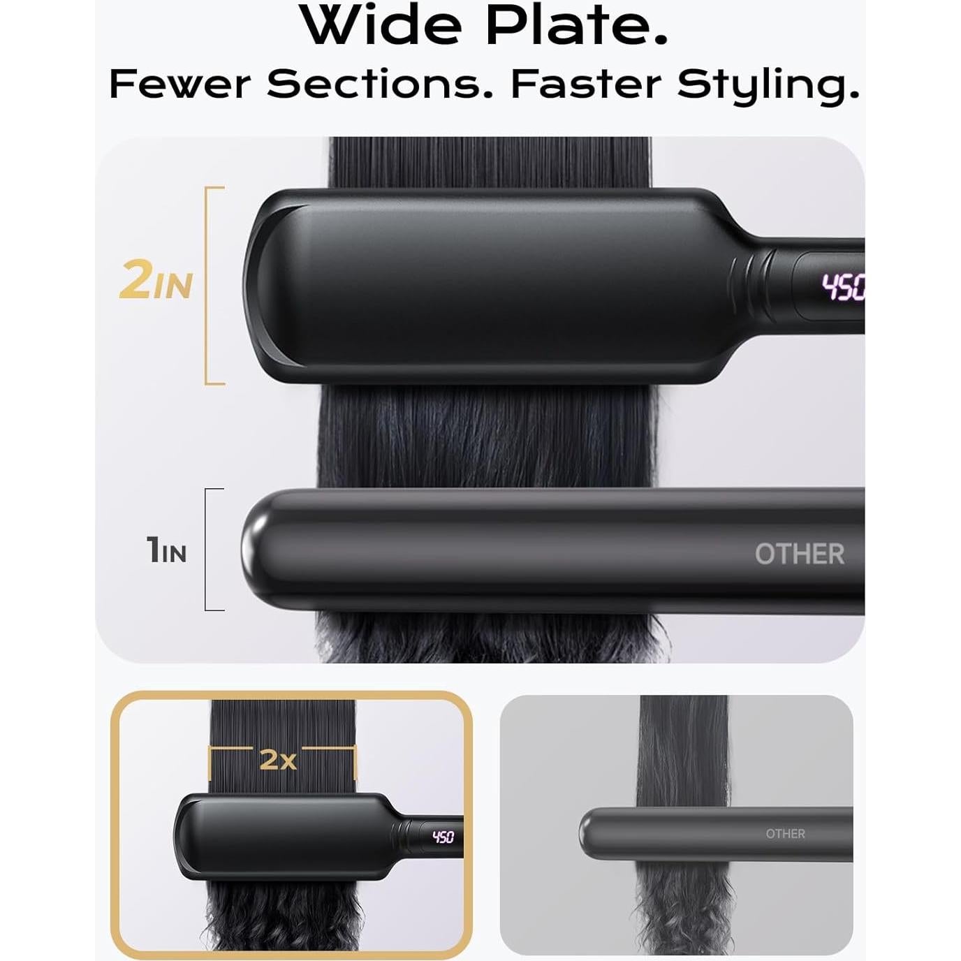 Plancha de Pelo Titanio 100% Puro VANESSA LM-133 5 cm