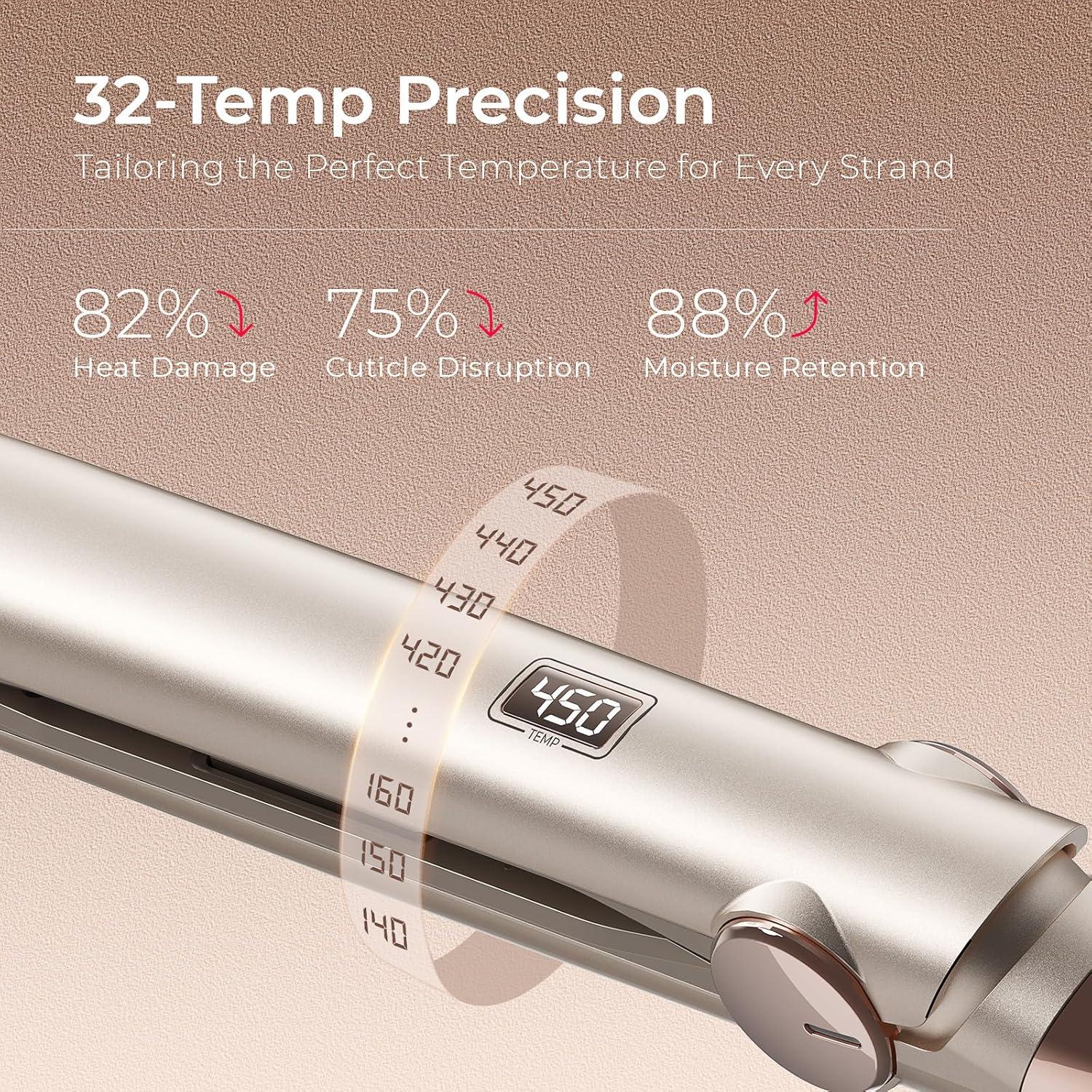 Plancha de Pelo TYMO Titanio 1" Profesional Viaje 32 Temperaturas