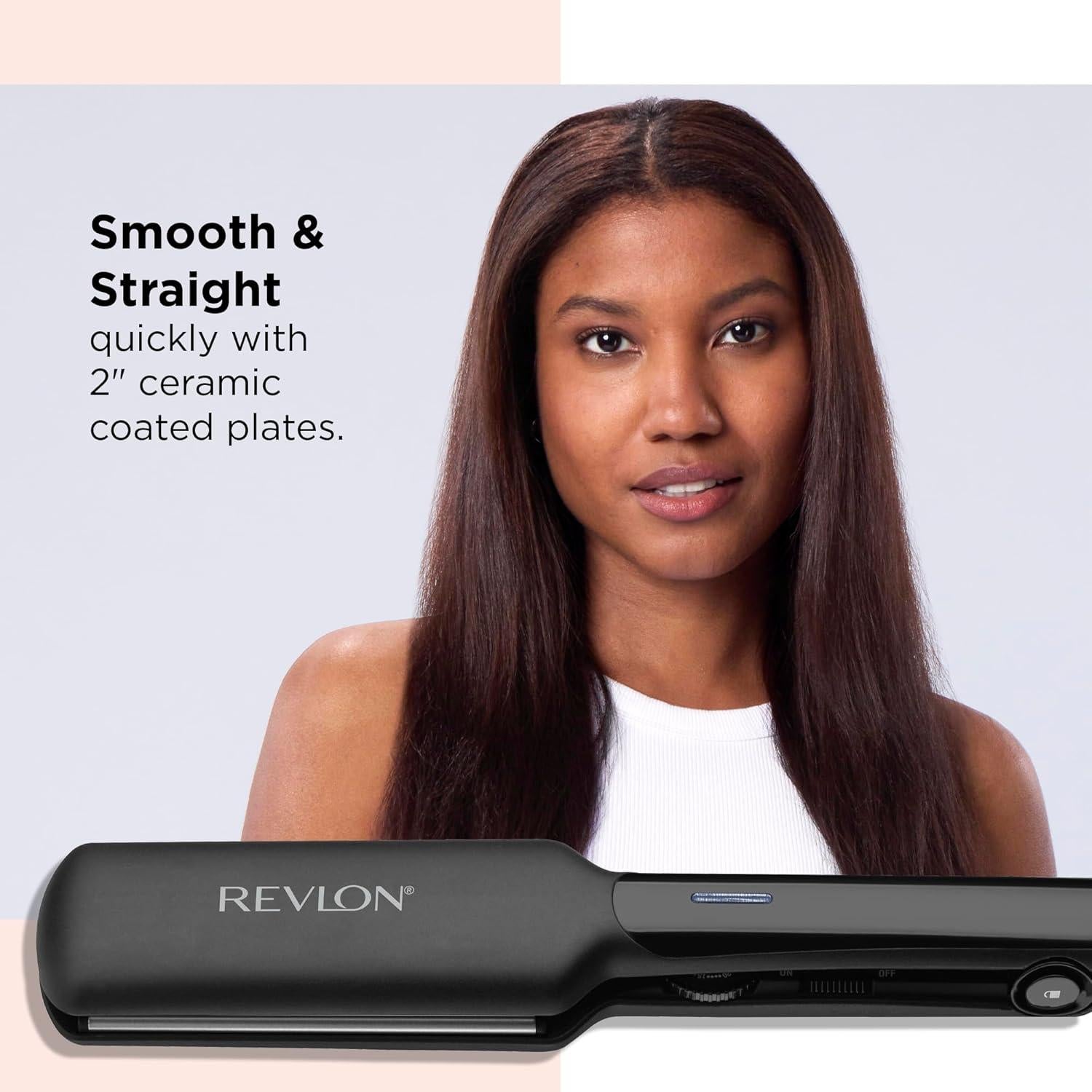 Plancha de Cabello Revlon Cerámica 2" Calentamiento Rápido