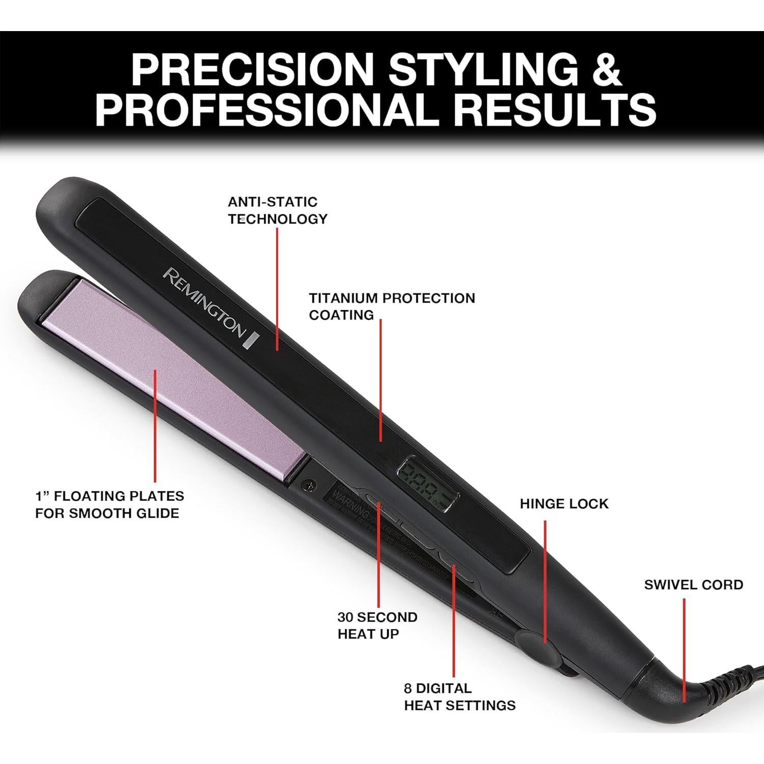 Plancha Alisadora Remington S5502 1" Cerámica Titanio