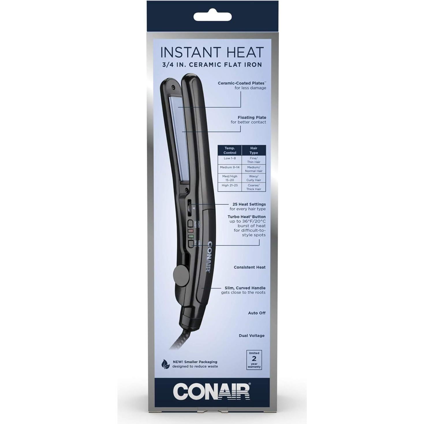 Plancha de Cerámica Conair CS4GNR 3/4" Calor Instantáneo