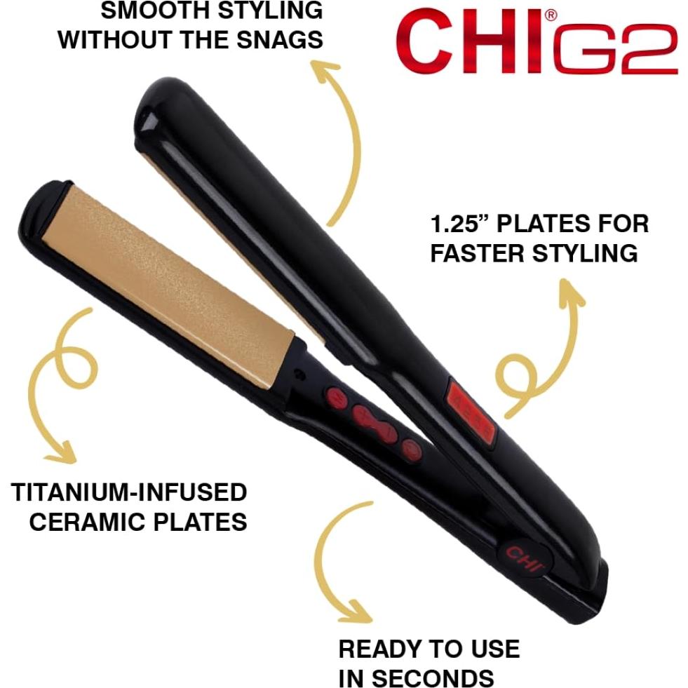 Plancha Alisadora CHI G2 1.25" Cerámica Titanio 450g