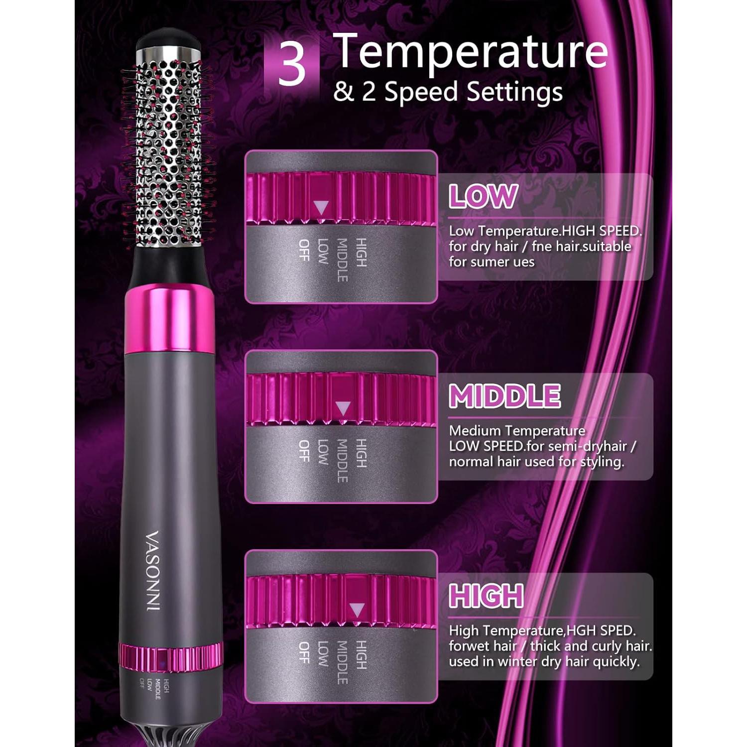 Cepillo Secador de Cabello 5 en 1 VASONNI Iones Negativos