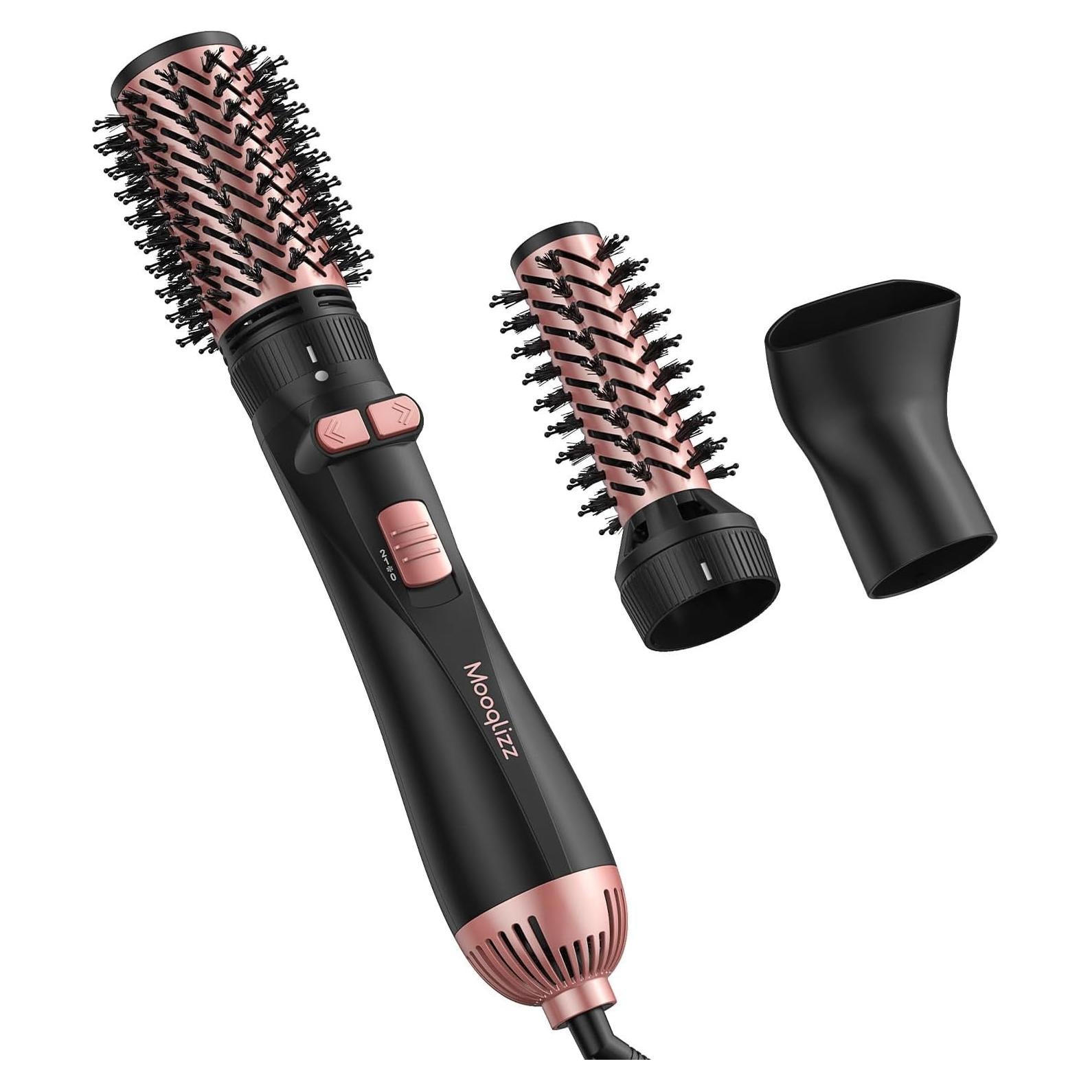 Cepillo Secador de Cabello Rotatorio 3 en 1 Mooqlizz Rosa