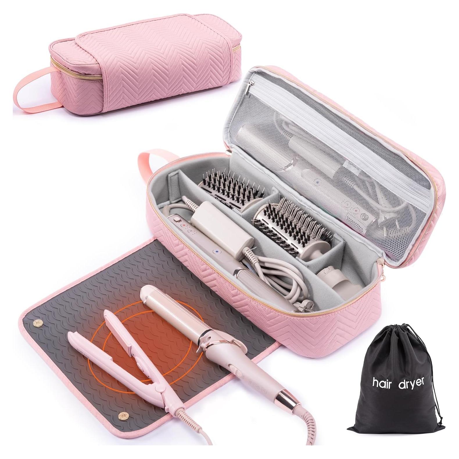 Bolsa de Viaje 2EN1 ELCUPA para Herramientas de Cabello Rosa