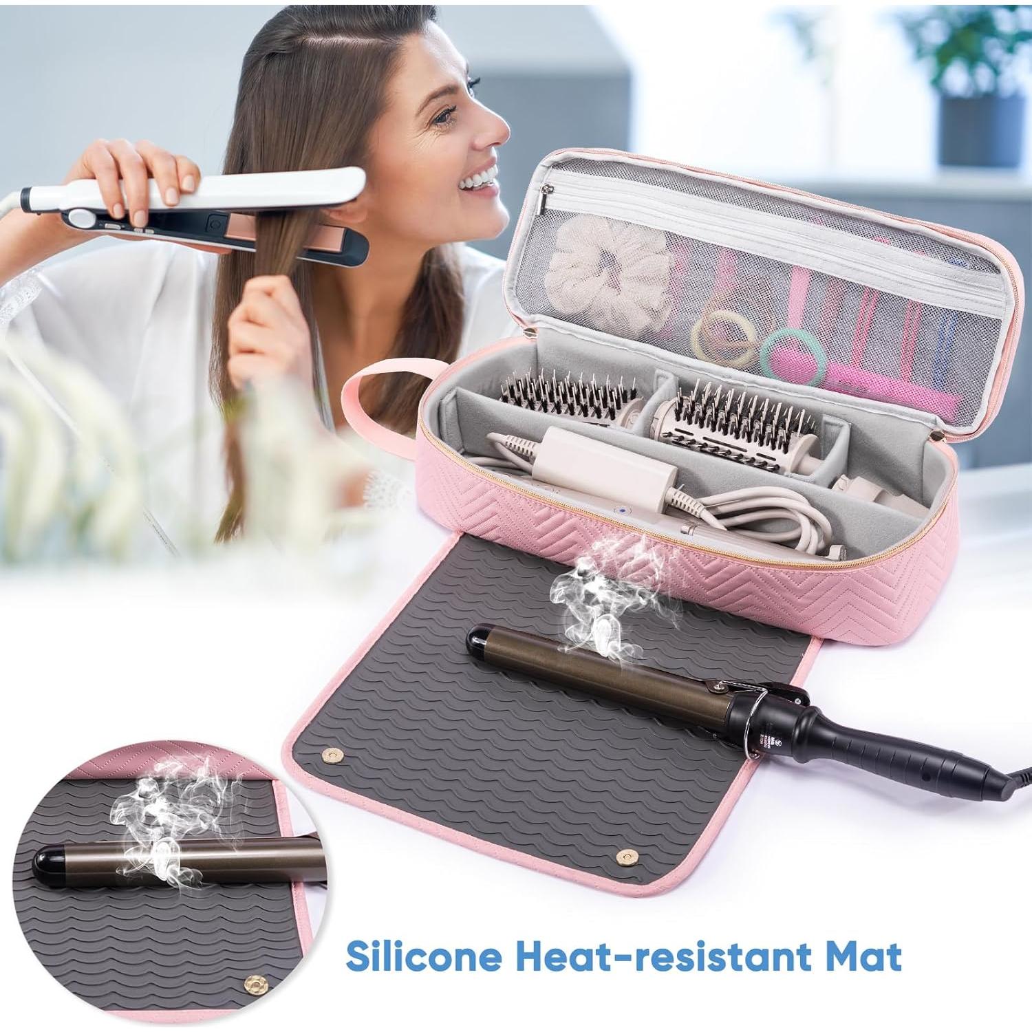 Bolsa de Viaje 2EN1 ELCUPA para Herramientas de Cabello Rosa