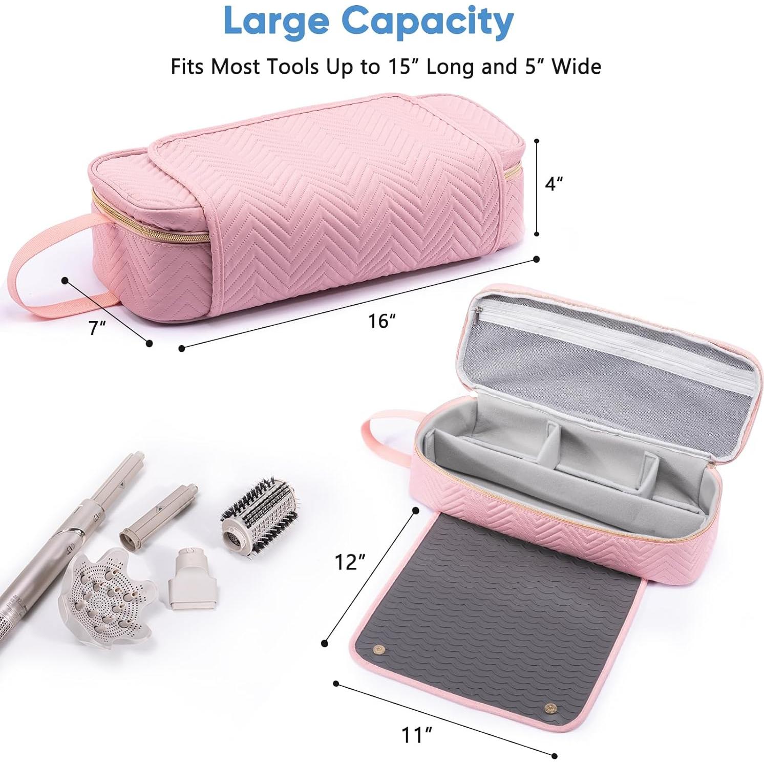 Bolsa de Viaje 2EN1 ELCUPA para Herramientas de Cabello Rosa