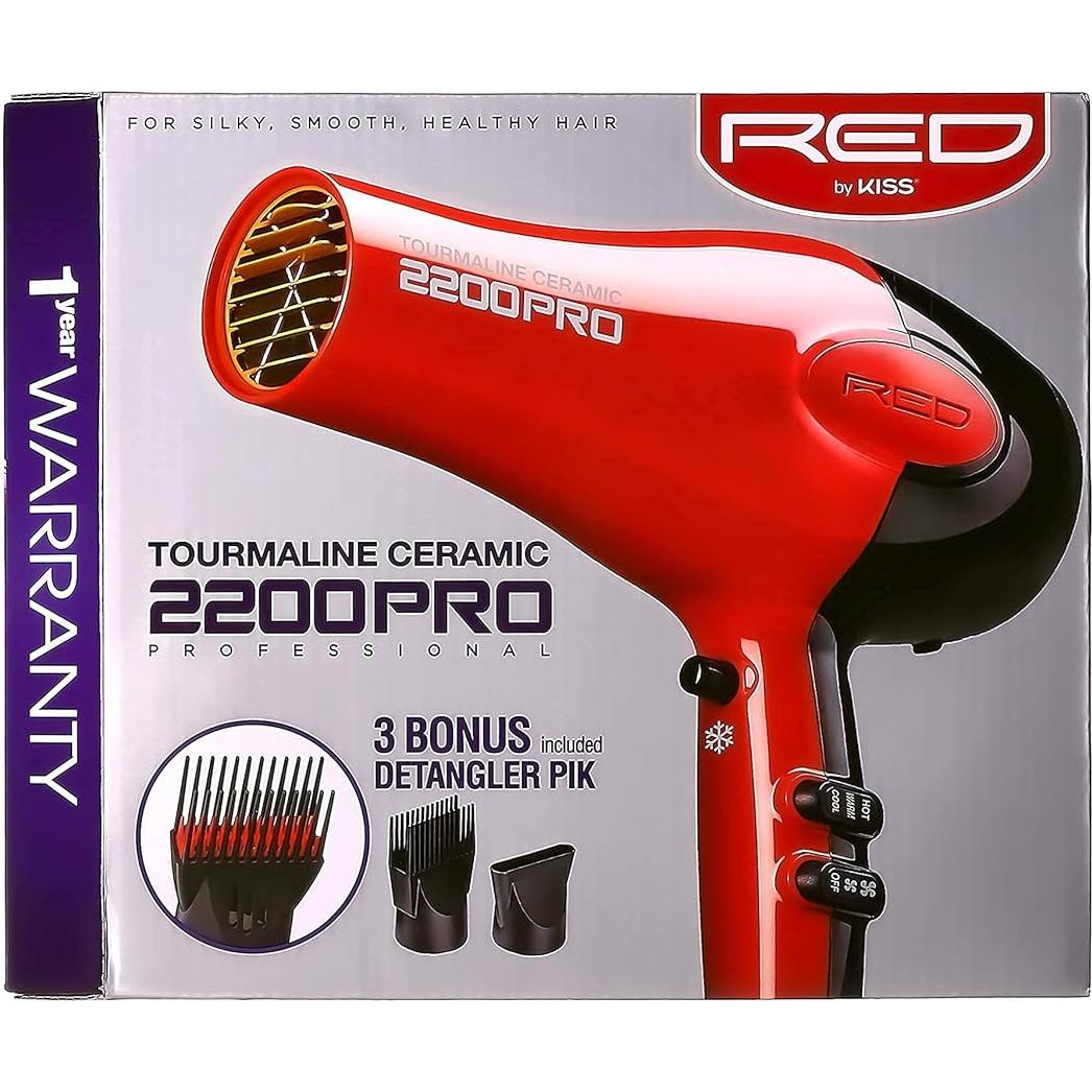 Secador de Pelo Profesional RED by Kiss 2200W Cerámica Turmalina