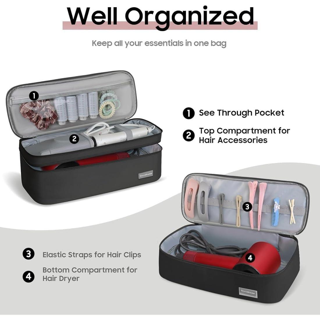 Bolsa de Herramientas para el Cabello JNEWIN Negro 40x14x15cm