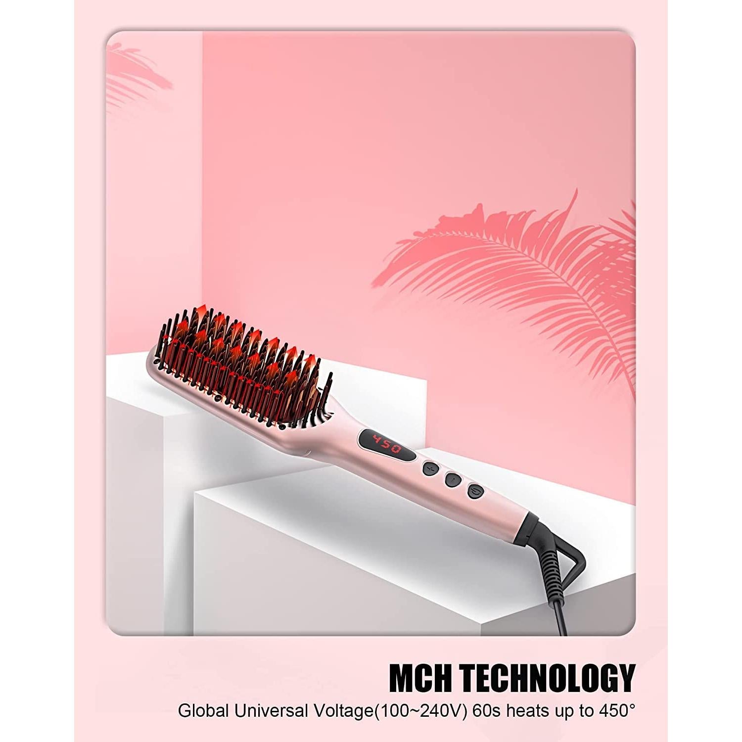 Cepillo Alisador Cerámico MEGAWISE KL-1025 232°C Anti-frizz