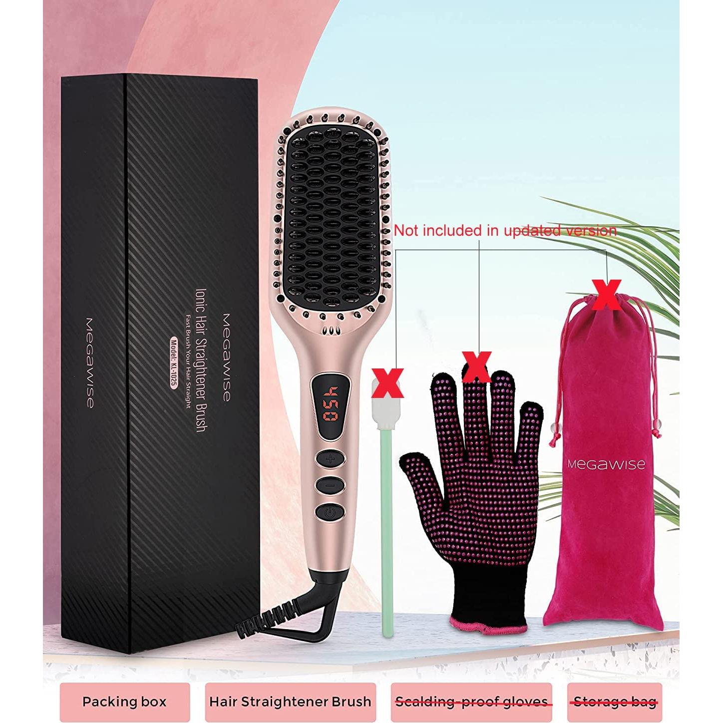 Cepillo Alisador Cerámico MEGAWISE KL-1025 232°C Anti-frizz