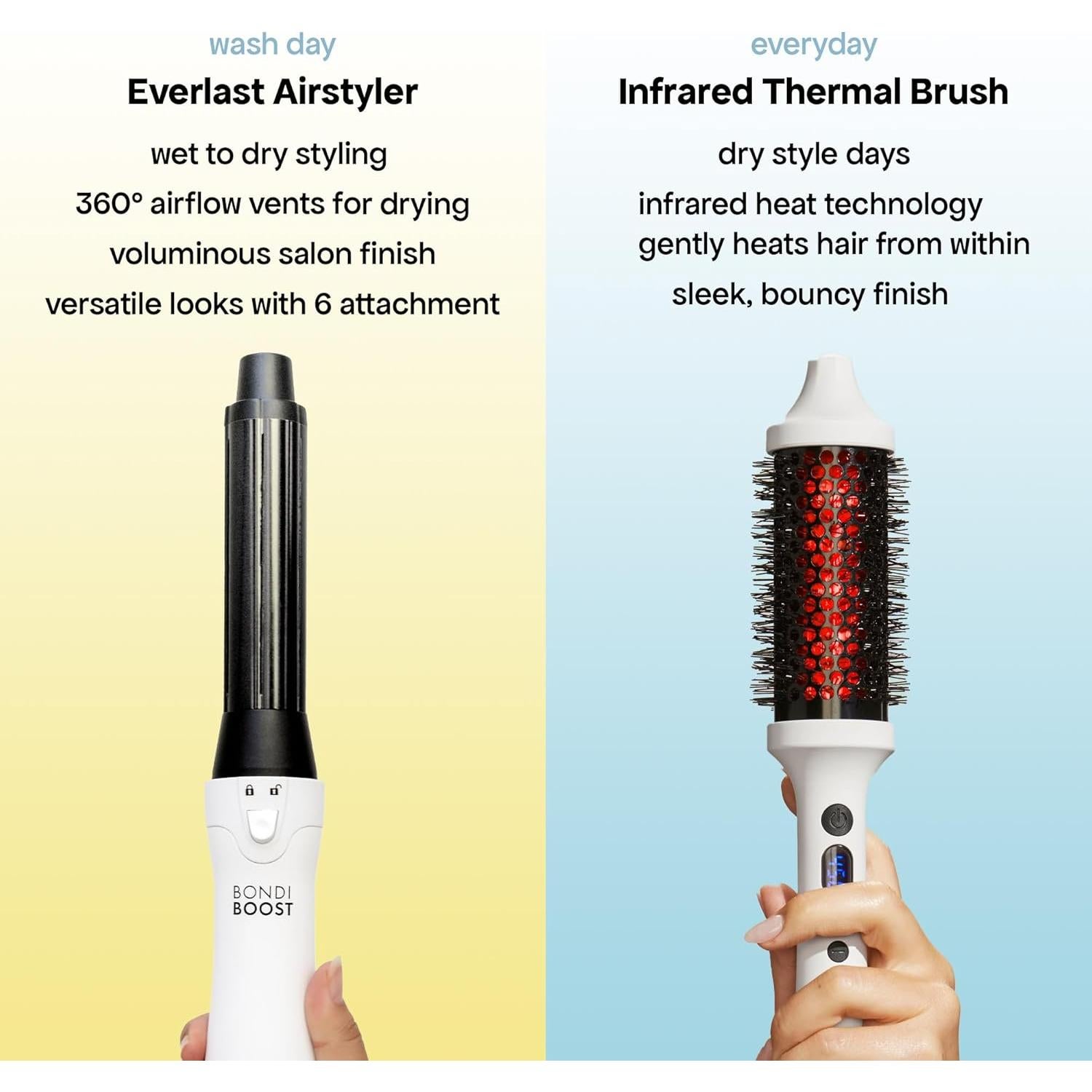 Cepillo Térmico Infrarrojo BONDIBOOST 35.5cm - Cabello Suave