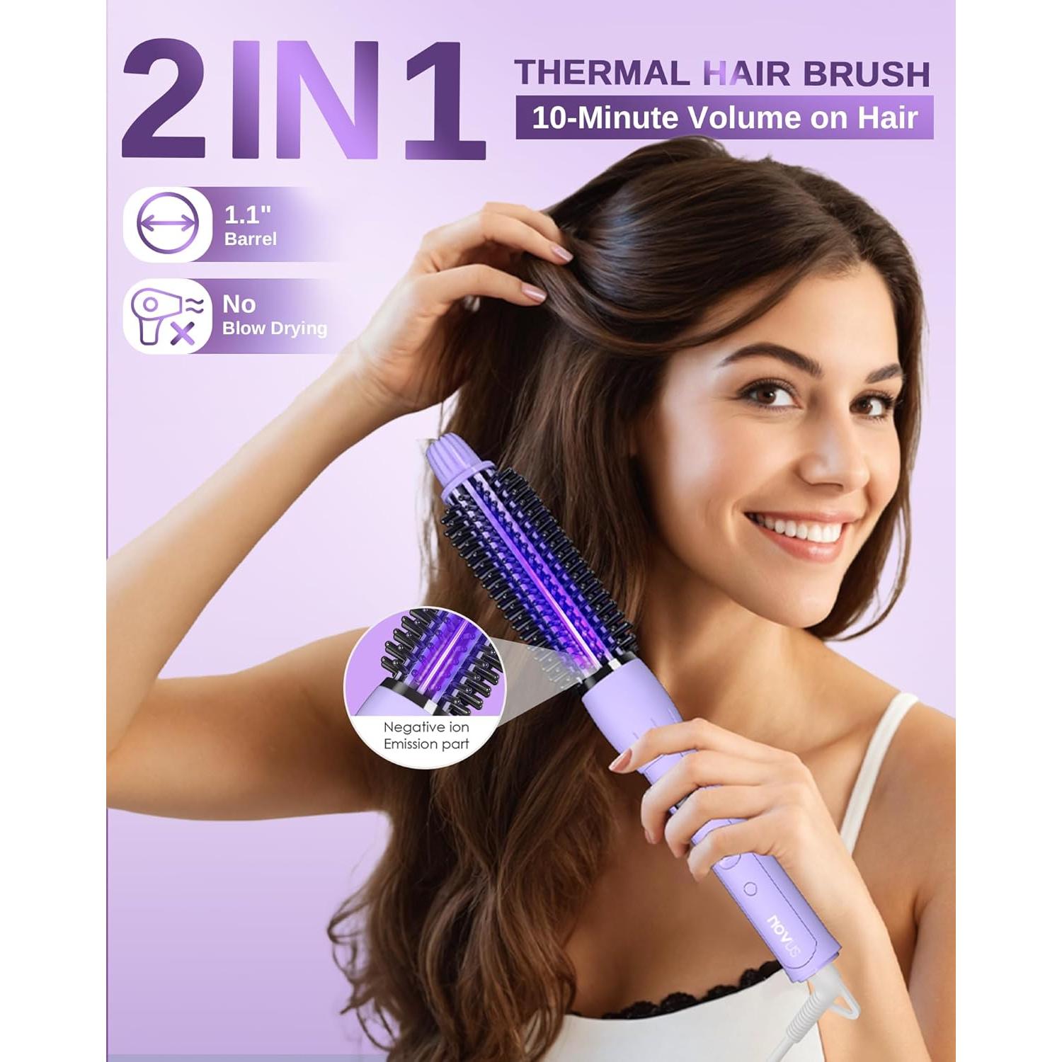 Cepillo Rizador NOVUSPRO 1" con Pantalla LED y 3 Temperaturas