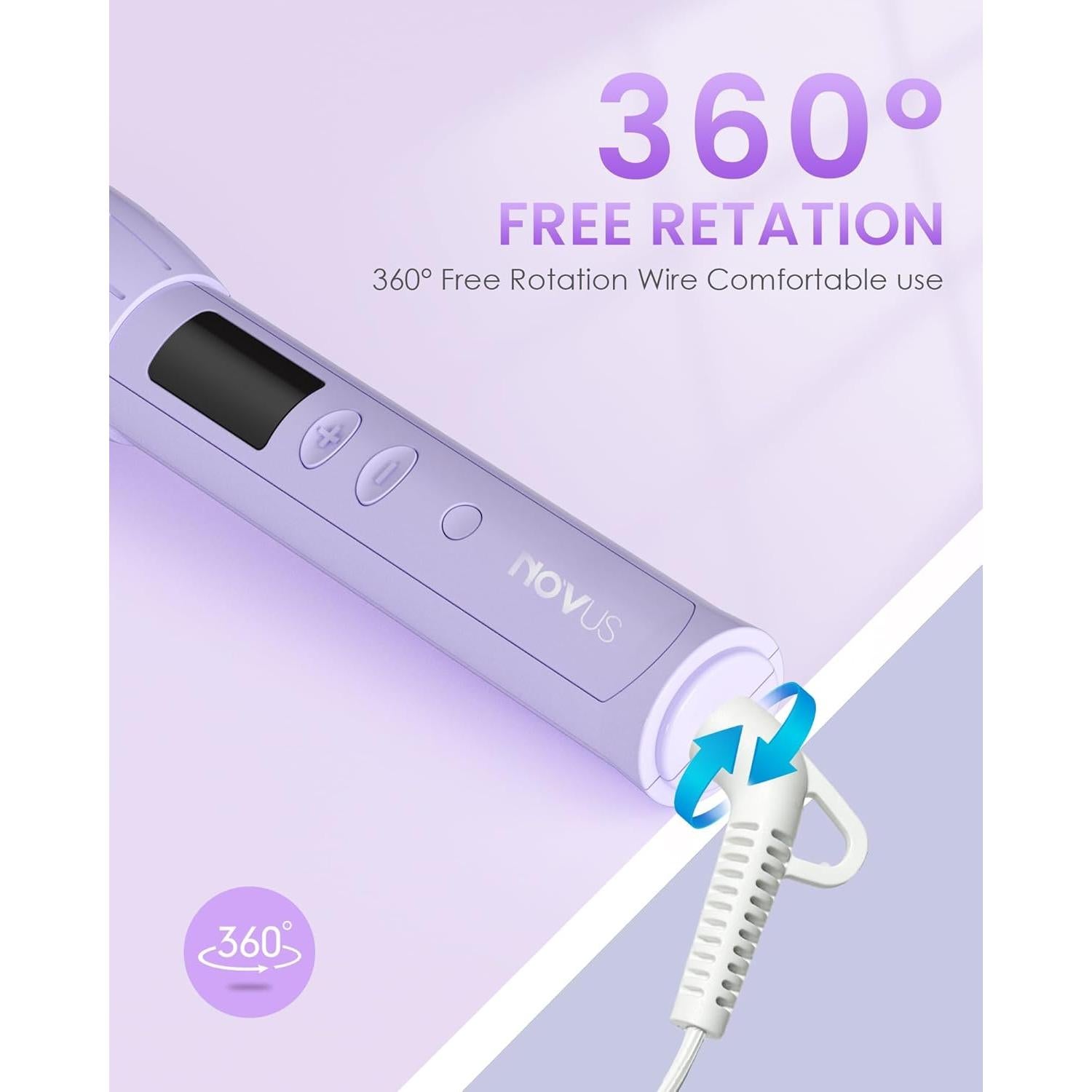 Cepillo Rizador NOVUSPRO 1" con Pantalla LED y 3 Temperaturas