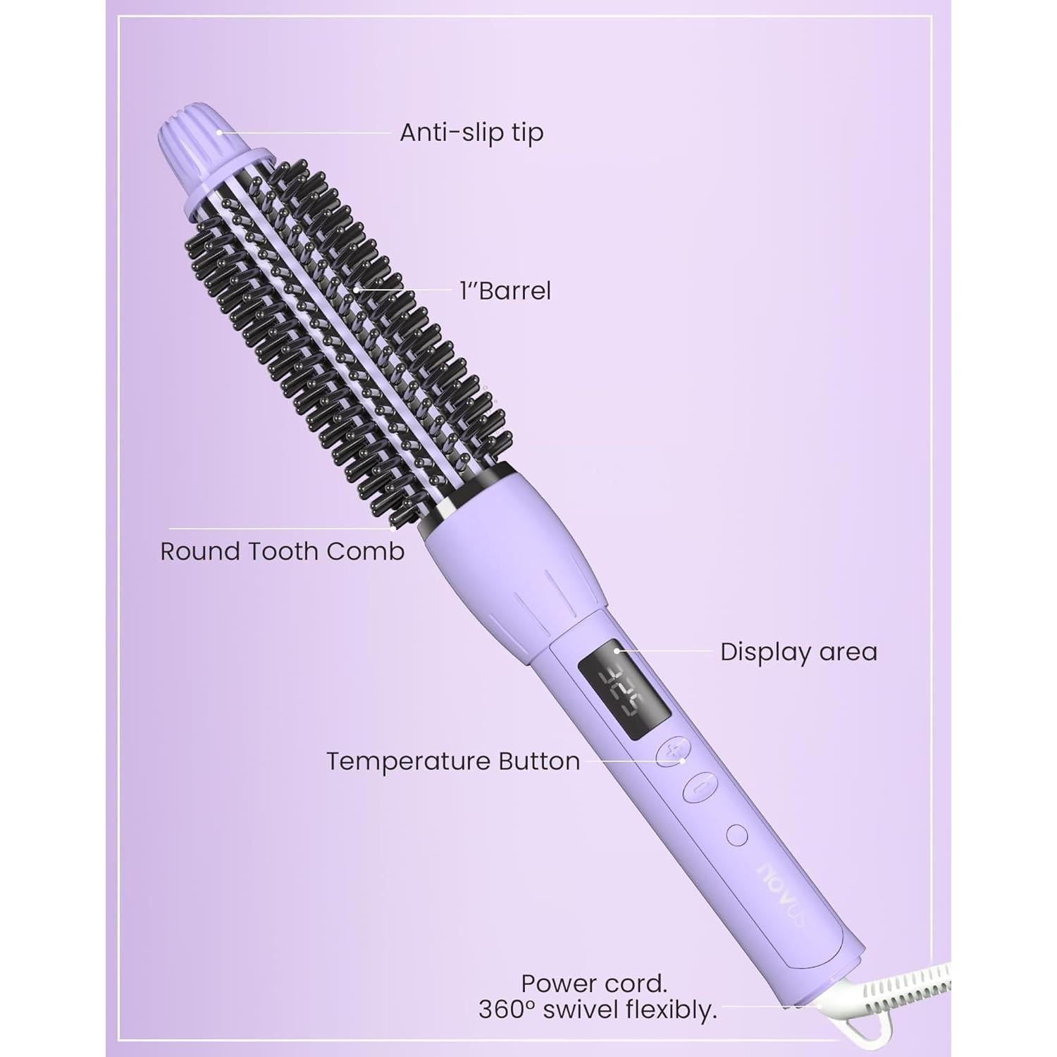 Cepillo Rizador NOVUSPRO 1" con Pantalla LED y 3 Temperaturas