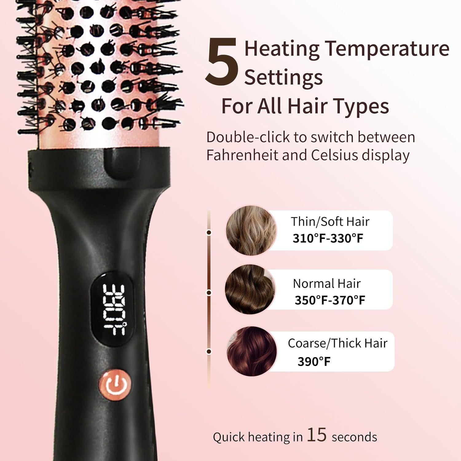 Cepillo Térmico Gexloryn 1.5" Cerámica Tourmalina 3 Temperaturas