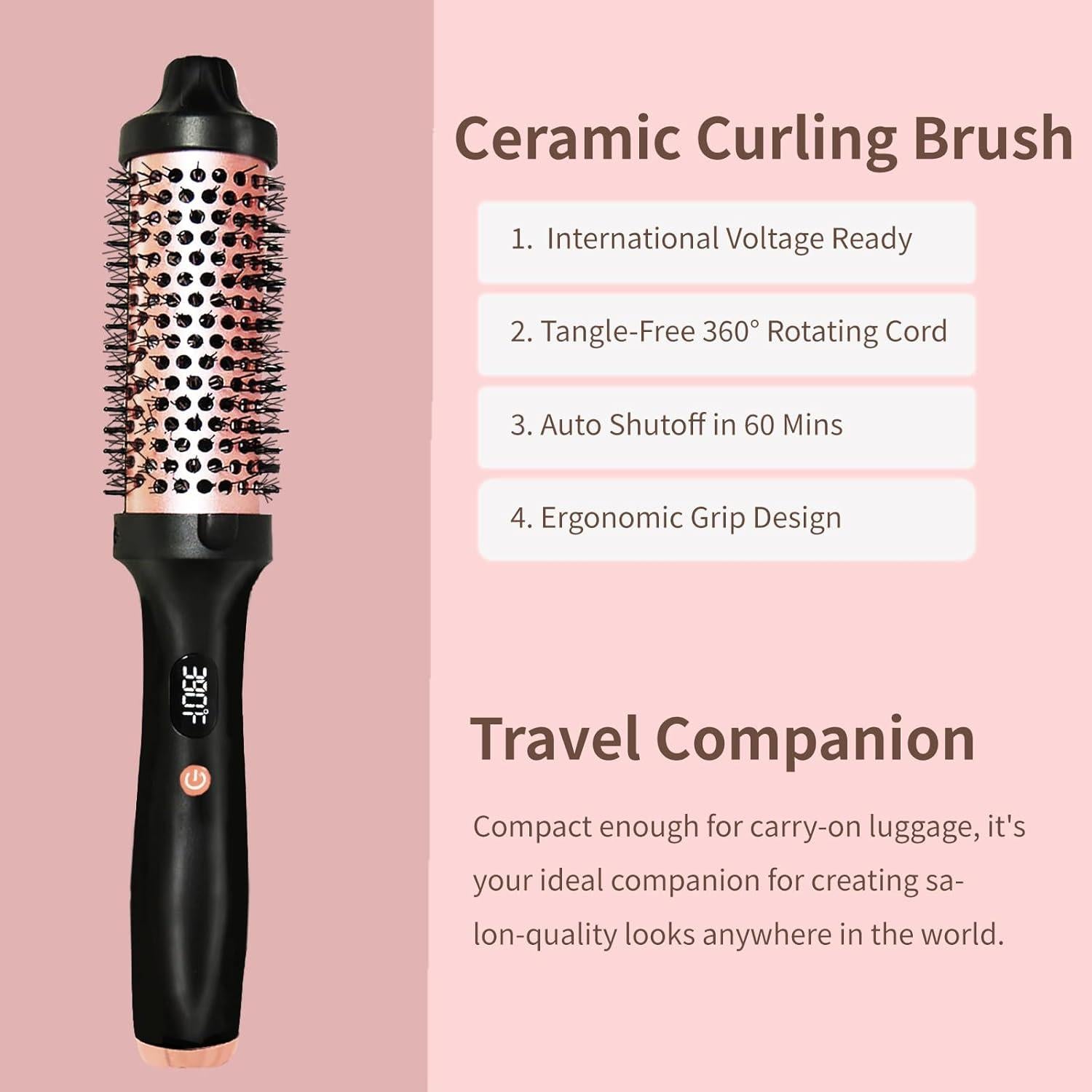 Cepillo Térmico Gexloryn 1.5" Cerámica Tourmalina 3 Temperaturas