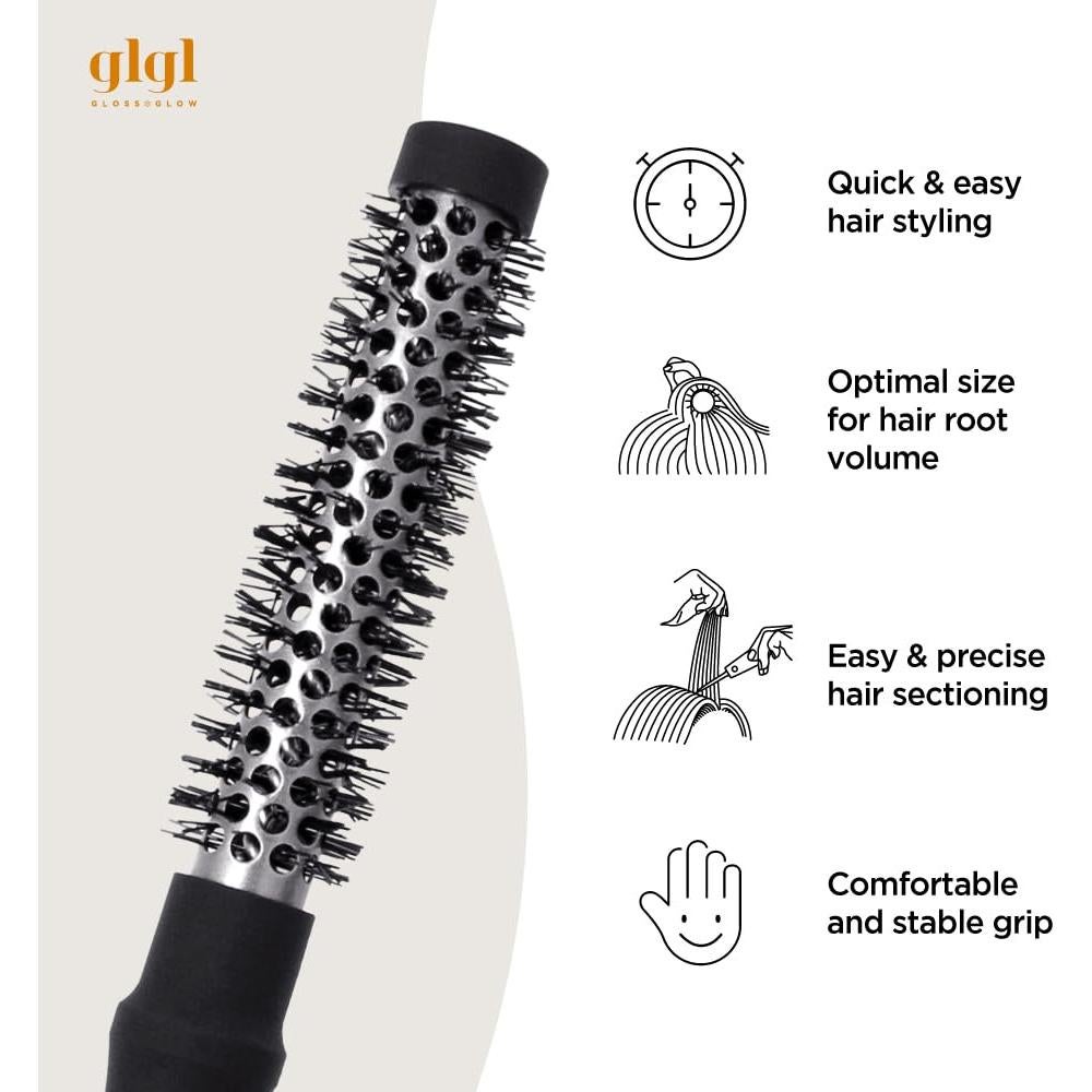 Cepillo Redondo Profesional GLGL 1.5 cm para Volumen y Rizos