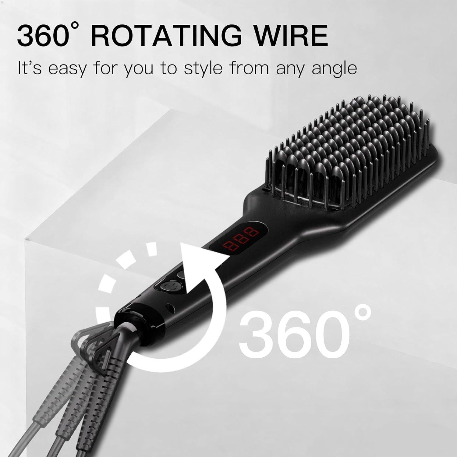 Cepillo Alisador de Cabello MEGAWISE KL-1025 Cerámico 232°C