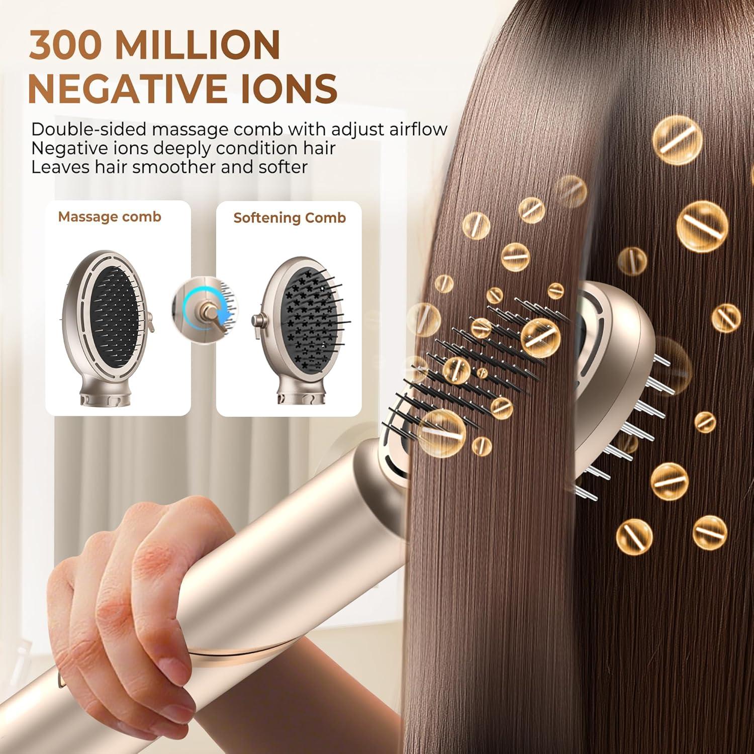 Cepillo Secador de Cabello 8 en 1 UKLISS - Estilizador de Aire Caliente 3.18 cm