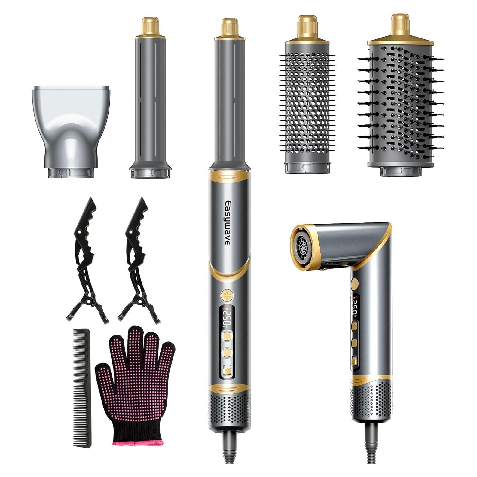 Easywave Estilizador 5 en 1: Secador y Rizador Automático Gris