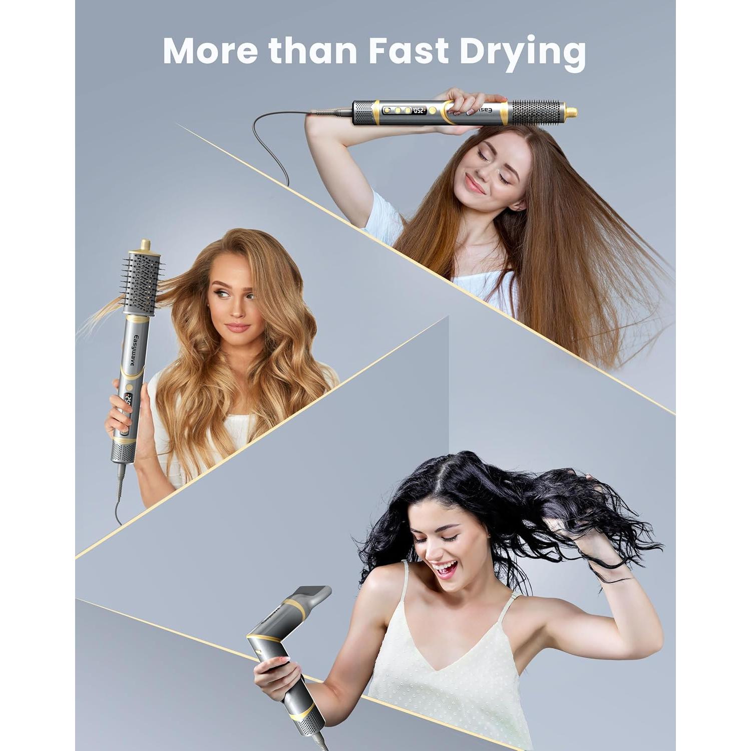 Easywave Estilizador 5 en 1: Secador y Rizador Automático Gris