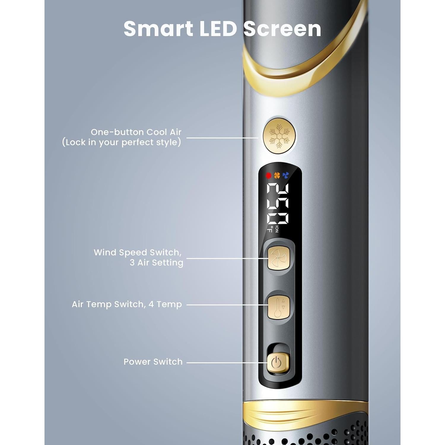 Easywave Estilizador 5 en 1: Secador y Rizador Automático Gris