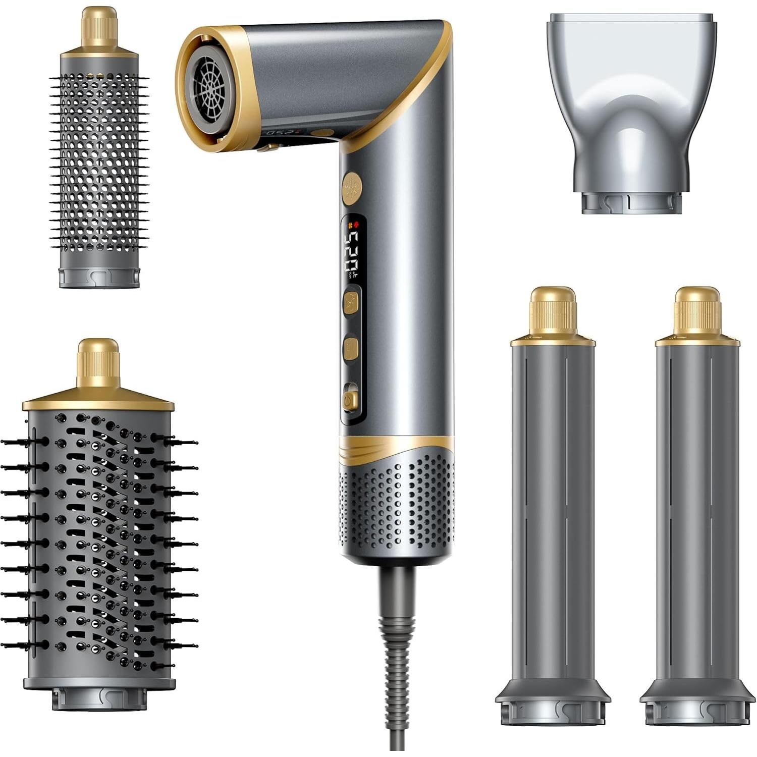 Easywave Estilizador 5 en 1: Secador y Rizador Automático Gris