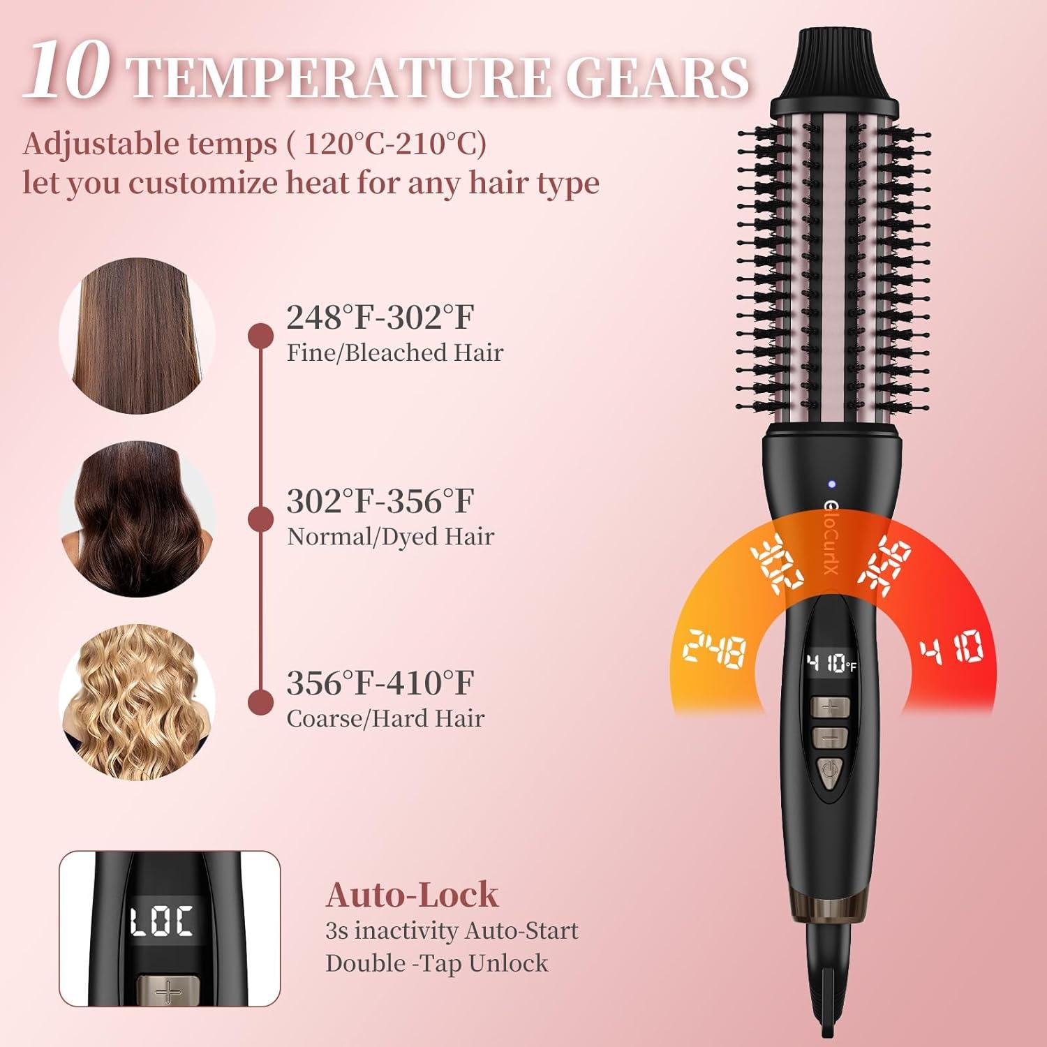 Cepillo Térmico 3 en 1 GlocurlX BS-313US Alisador y Rizador