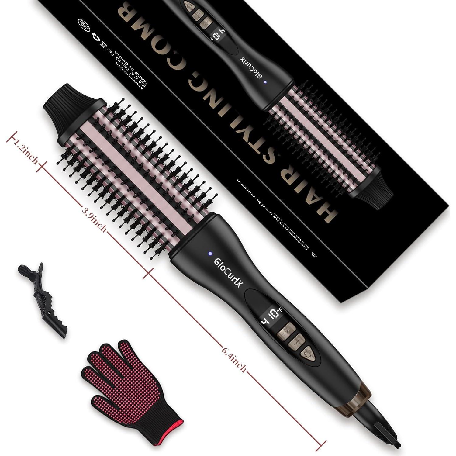 Cepillo Térmico 3 en 1 GlocurlX BS-313US Alisador y Rizador