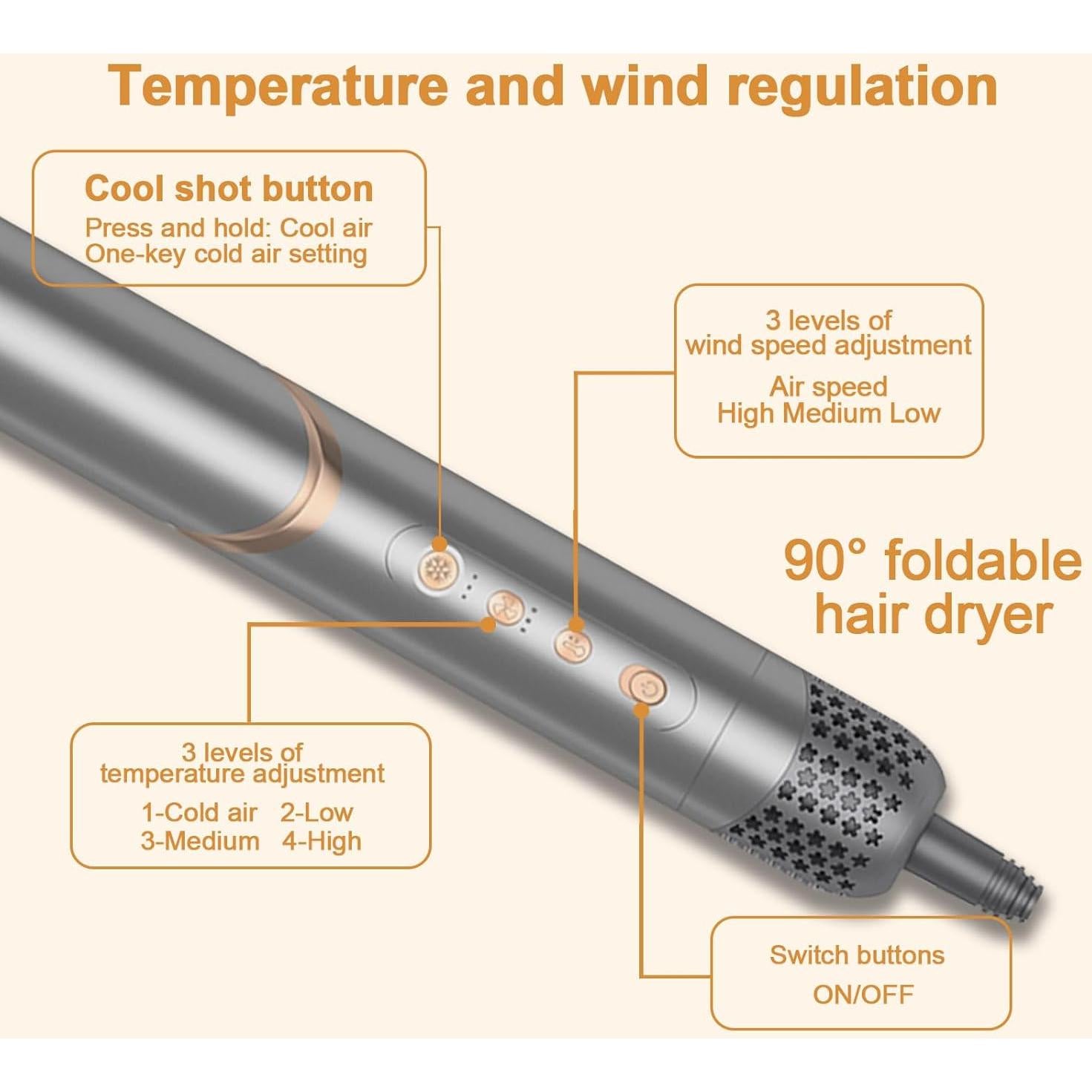 Juego de Estilizador de Cabello 5 en 1 Dryhsip Gris