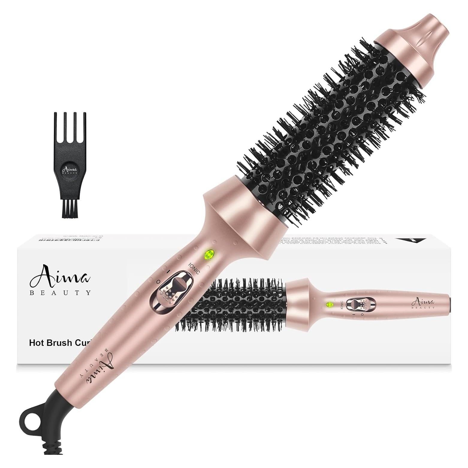 Cepillo Calentado Aima Beauty 1.3" Dorado para Rizar Cabello