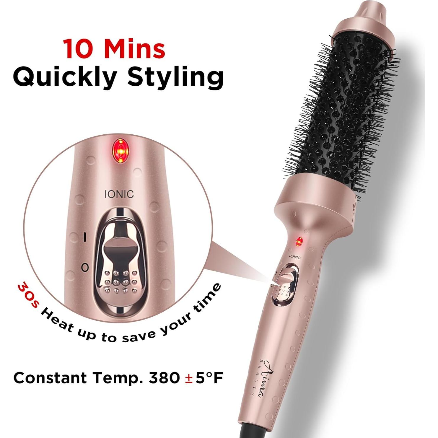 Cepillo Calentado Aima Beauty 1.3" Dorado para Rizar Cabello