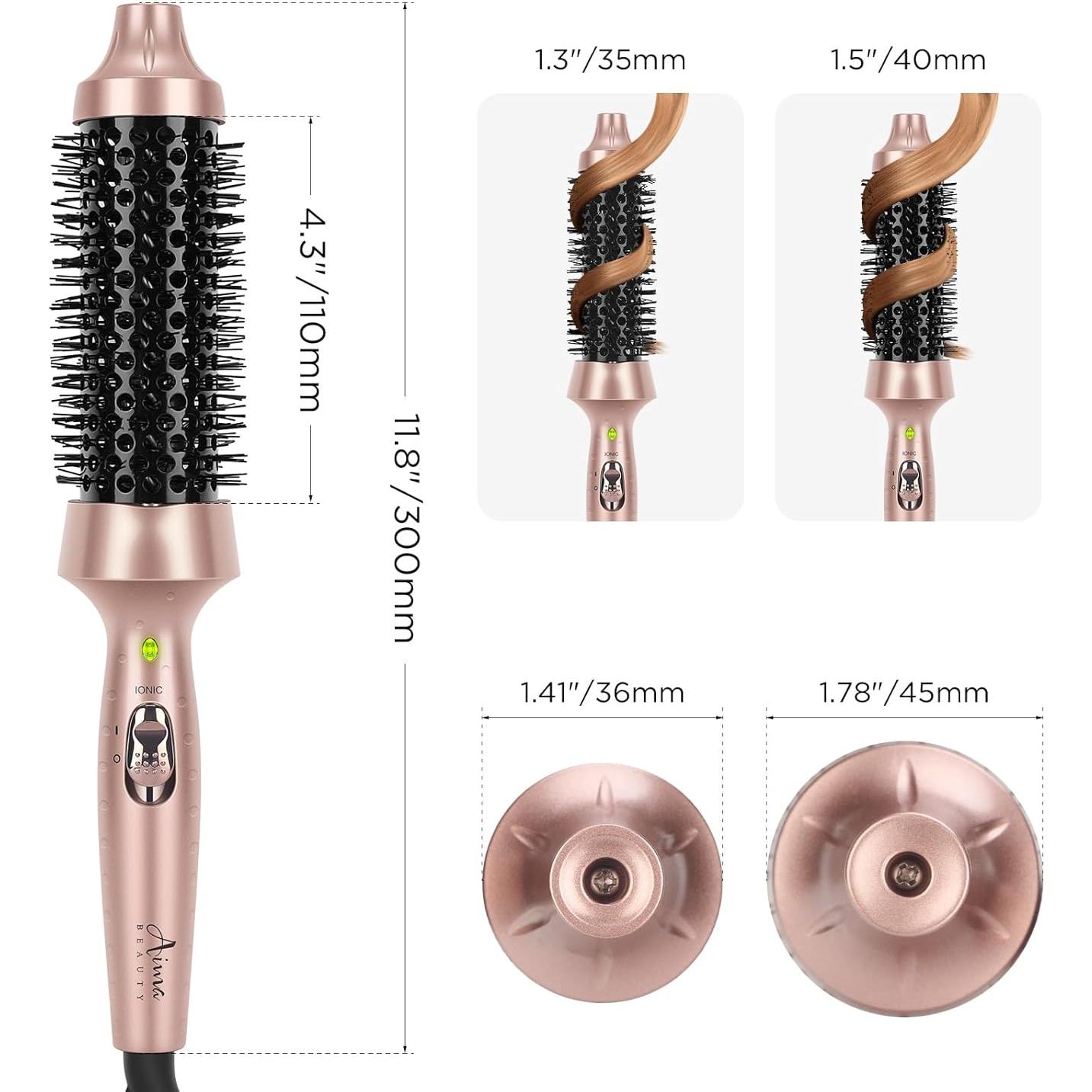Cepillo Calentado Aima Beauty 1.3" Dorado para Rizar Cabello