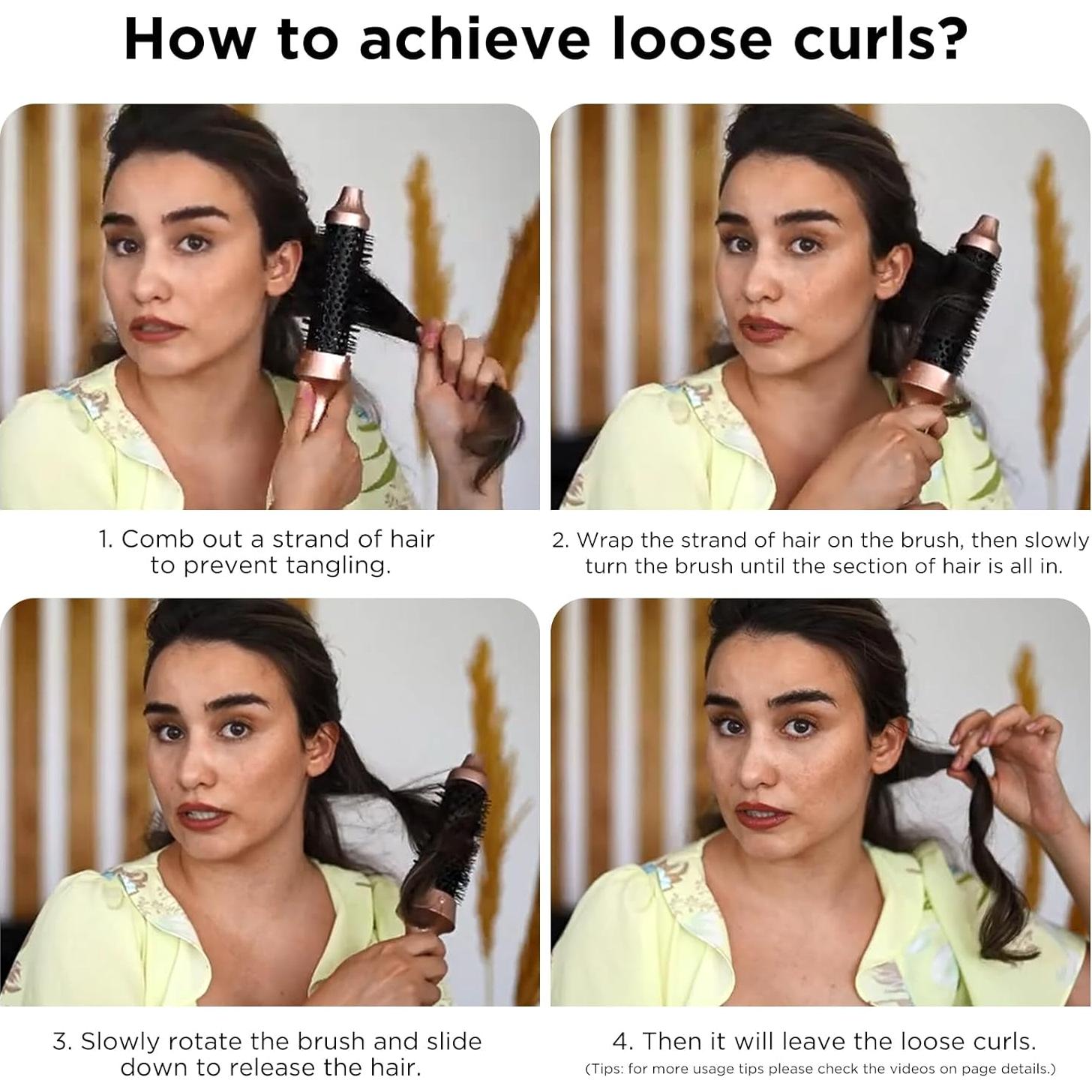 Cepillo Calentado Aima Beauty 1.3" Dorado para Rizar Cabello