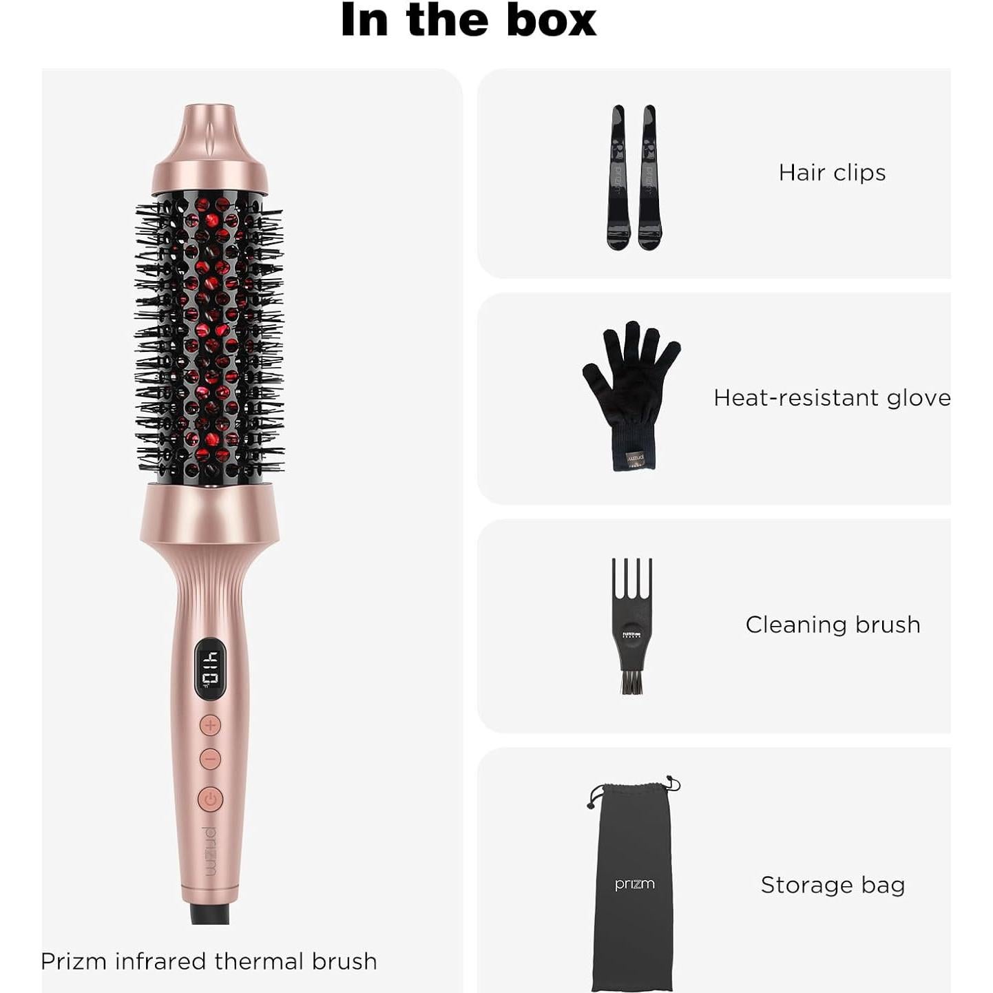 Cepillo Curling Térmico Infrarrojo Prizm 40mm Dorado