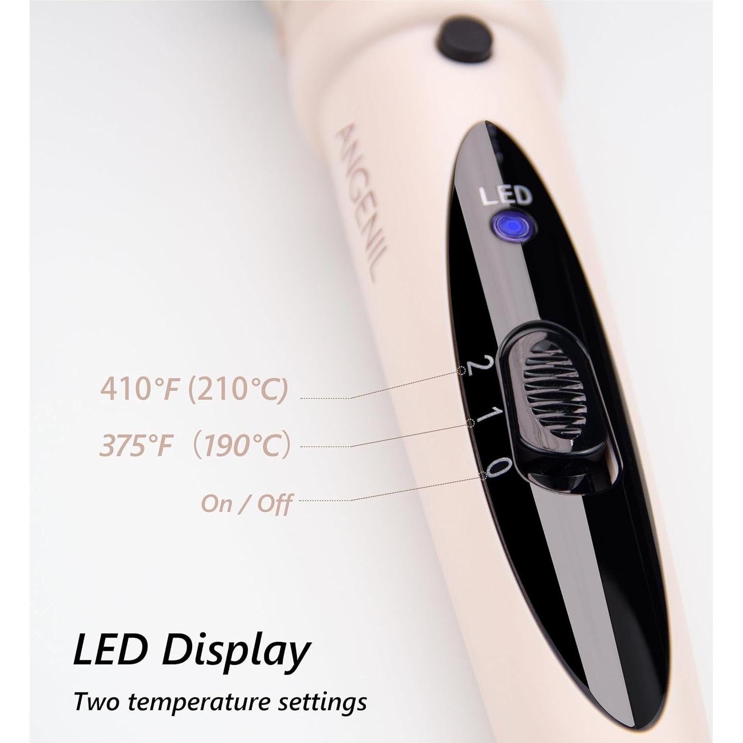 Cepillo de Pelo Calentado ANGELIL 1.25" Rosa - Alisador y Voluminizador