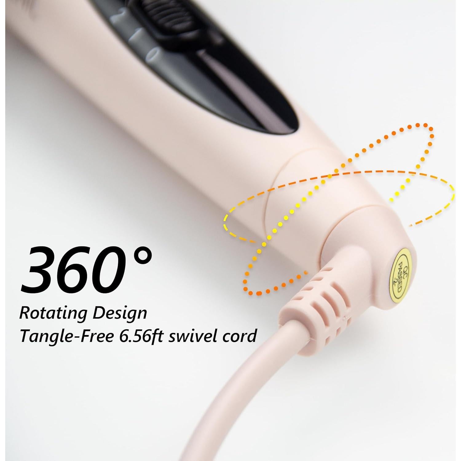 Cepillo de Pelo Calentado ANGELIL 1.25" Rosa - Alisador y Voluminizador