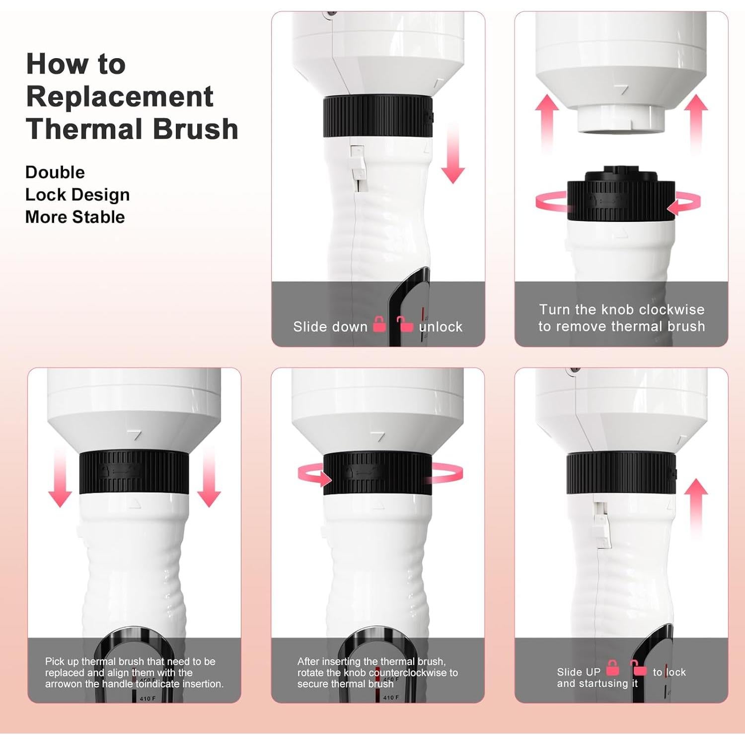 Set de Cepillos Térmicos 3 en 1 K&K - Calentamiento Rápido