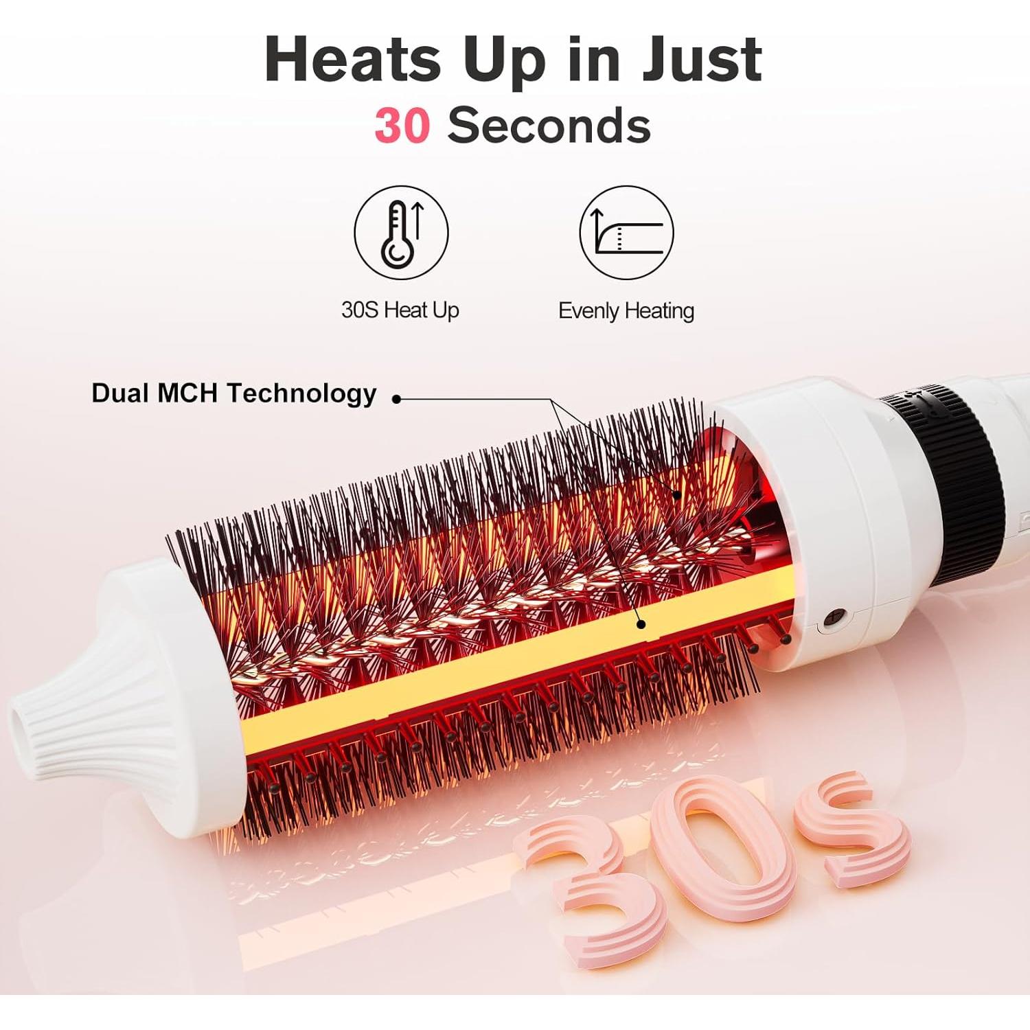 Set de Cepillos Térmicos 3 en 1 K&K - Calentamiento Rápido