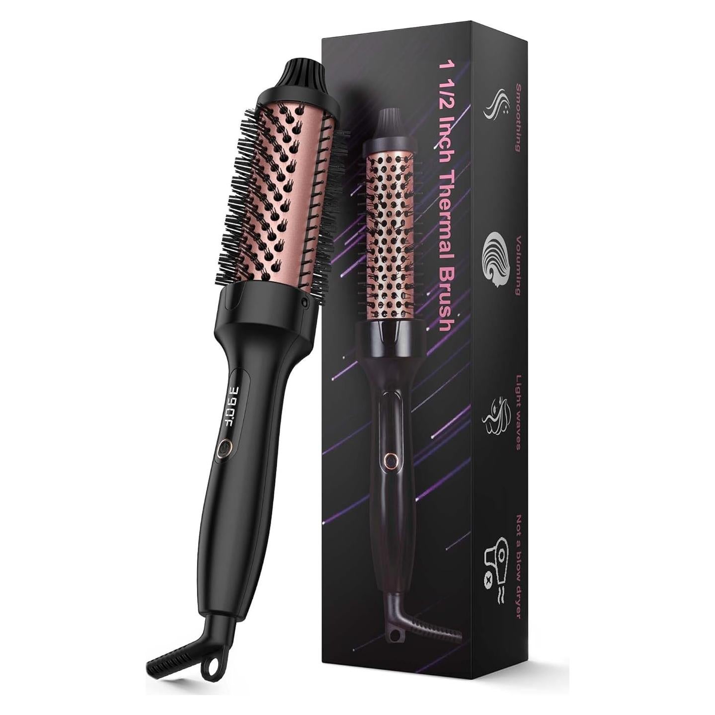 Cepillo Térmico ANWA 1.5" Cerámico de Turmalina para Rizar y Alisar