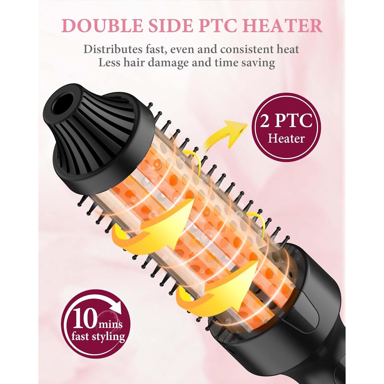 Cepillo Térmico ANWA 1.5" Cerámico de Turmalina para Rizar y Alisar