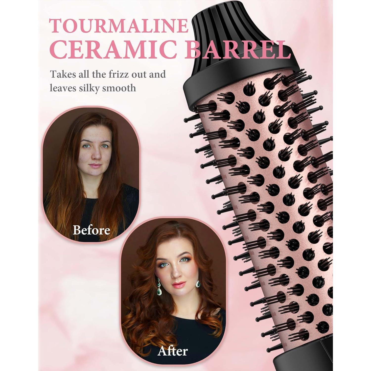 Cepillo Térmico ANWA 1.5" Cerámico de Turmalina para Rizar y Alisar