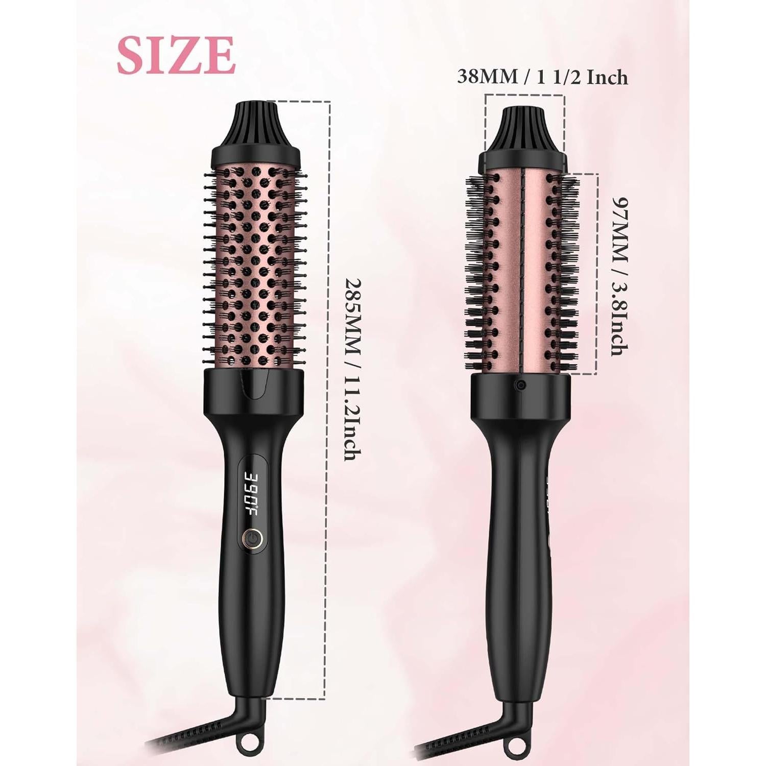 Cepillo Térmico ANWA 1.5" Cerámico de Turmalina para Rizar y Alisar