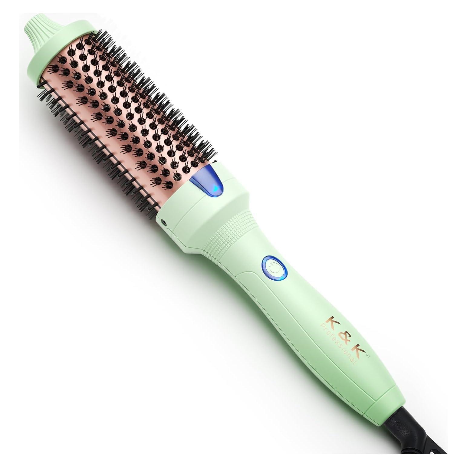 Cepillo Térmico K&K 38mm Cerámica Iónica para Rizos Naturales