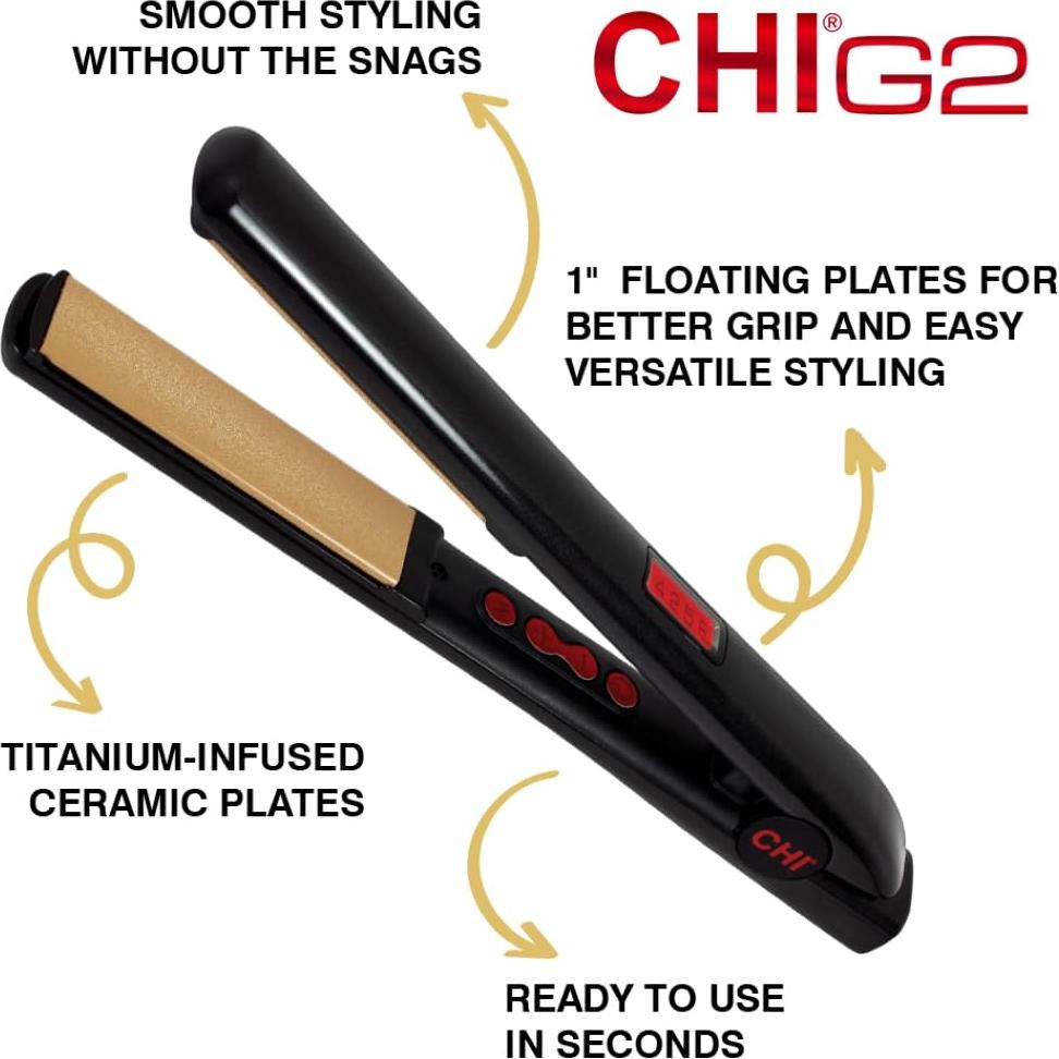 Plancha de Cabello CHI G2 Digital 1" Cerámica Titanio 218°C
